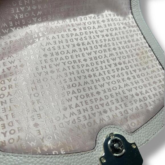 Kate Spade New York Crossbody Bag Nude Taupe Pebbled Leather Flap Purse - Picture 12 of 15